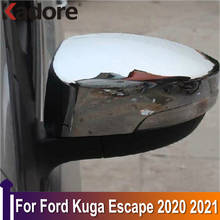 For Ford Kuga Escape 2020 2021 Chrome Carbon Fiber Side Door Rearview Mirror Cover Trims Car Exterior Accessories Sticker 2024 - buy cheap