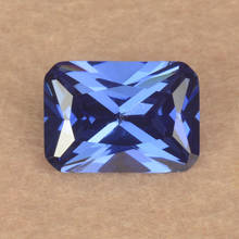 Gemas de zircônia cúbica para joias, tamanho 3x5 ~ 13x18mm, cor azul, zircônia cúbica folgada, retângulo cz, formato ocemaranhado, joias, pedras preciosas 2024 - compre barato