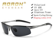 AORON Driving Polarized Sunglasses Men Aluminum Magnesium Frame Sport Sun Glasses Driver Retro Goggles Sunglass UV400 Anti-Glare 2024 - купить недорого