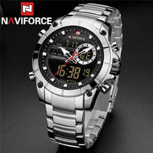 NAVIFORCE Top Brand Luxury Watch Men Waterproof Quartz Digital Led Male Clock Military Sport Stainless Steel Man Wristwatch 9163 2024 - buy cheap