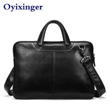 High Quality Men Briefcases Bag Business Men's Laptop Bag Genuine Leather Briefcase Men Leather Briefcases Male Bolso Hombre New 2024 - buy cheap