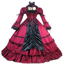 Top Venda Partido Renascimento Vitoriano Gótico Steampunk Vestido Vestido Vermelho 2024 - compre barato