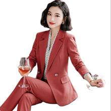 Blazer feminino listrado, calça social com calça e jaqueta, tecido de alta qualidade, estilo ol, escritório 2024 - compre barato