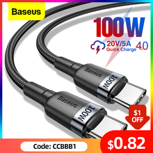 Baseus 100W USB C To USB Type C Cable USBC PD Fast Charging Charger Cord USB-C 5A TypeC Cable 2M For Macbook Samsung Xiaomi POCO 2024 - buy cheap