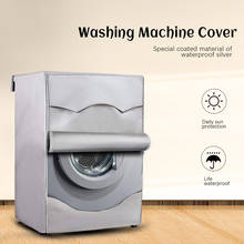 Чехол для стиральной машины, полностью автоматический чехол с защитой от пыли и влаги, из серебристого полиэстера, ткань Оксфорд 2024 - купить недорого
