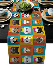 Toalha de mesa para decoração de festas, tecido colorido moderno com laço para gatos, feriados, casamentos, toalha de mesa 2024 - compre barato