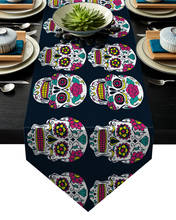 Modern Table Runner Skull And Flower Print Table Runners for Wedding Party Home Decorations Picnic Dinner Dining Table Cover 2024 - buy cheap