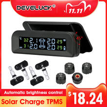 Develuck TPMS Car Tire Pressure Monitor System Automatic Clock Control Solar Power Adjustable LCD screen Display Wireless 4 tire 2024 - buy cheap