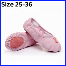 Zapatillas de Ballet para niños y niñas, zapatos de baile para principiantes, de suela suave, color rosa y negro, talla 25-36 2024 - compra barato