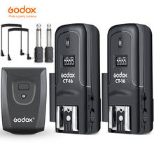 Godox-Disparador inalámbrico CT-16 para flash, transmisor por radiocontrol con 2 receptores y 16 canales, compatible con flash Speedlite para Canon, Nikon, Pentax 2024 - compra barato