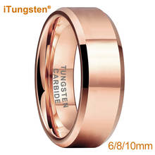 8MM 6MM Rose Gold Wedding Band Men Women Tungsten Couple Ring With Beveled Polished Finish Excellent Quality Comfort Fit 2024 - buy cheap