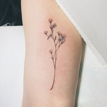 Waterproof Temporary Tattoo Sticker sexy baby's breath flower tatto birds gun feather Water Transfer fake flash tattoos 2024 - купить недорого