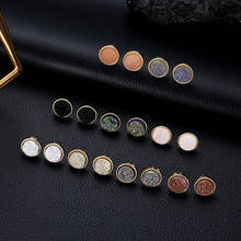 Серьги-пусеты 9 видов цветов Druzy Drusy, круглые мини-серьги из смолы, модные золотые серьги от знаменитого бренда 2024 - купить недорого