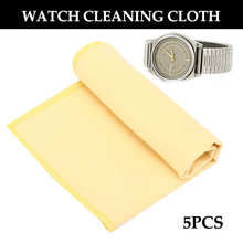 5Pcs Double Sided Watch Cleaning Cloth Watch Lens Polishing Wipe Soft Cloth Watch Parts Repair Tool Accessory for Watchmaker 2024 - buy cheap