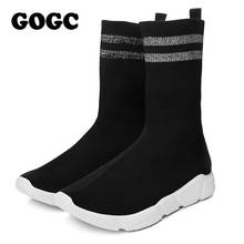 GOGC Summer Woman Sneakers ladies flats Sock platform Flying Weaving Casual Shoes for Women High Top Shoes Women Flat Shoe G801 2024 - buy cheap