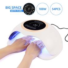 108W UV LED Gel Nail Lamp With Fan Two Hands Nail Dryer For Drying All Gel Polish Sensor Sun Led Light Nail Art Manicure Tools 2024 - buy cheap