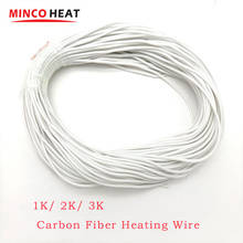 Carbon Fiber Heating Wire Silicone Rubber Insulated 1K 2K 3K Floor Heating Multi Use Electric Hotline New Infrared Heating Cable 2024 - buy cheap