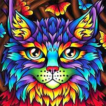 CHENISTORY Paint By Numbers For Adults New Colorful Cat Animal Diy Painting By Numbers Picture HandPainted Oil Painting 30x30cm 2024 - buy cheap