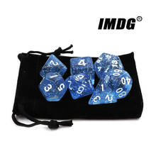 IMDG креативные 7 шт./компл. игральные кости для ролевых игр D & D красочные бриллианты DND прозрачные голубые D4 D6 D8 D10 D12 D20