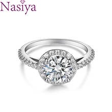 S925 Sterling Silver Ring White Gold Petite Halo Moissanite Engagement Ring for Women Luxury Jewelry Diamond Rings 2024 - buy cheap