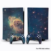 Наклейка Glaxy для консоли PS5 Disk Edition, наклейка из углеродного волокна для консоли PlayStation 5 и 2 контроллеров 2024 - купить недорого