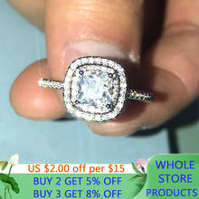 LMNZB роскошные серебряные кольца 925 пробы для женщин блестящие белые/розовые/фиолетовые Кристальные циркониевые маленькие алмазные обручальные кольца в подарок ювелирные изделия 2024 - купить недорого