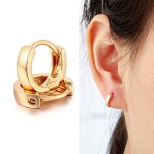 Yellow Gold Color Mini Huggie Small Hoop Earrings For Women Fashion Hot Gift for Kids Girls Baby Children Jewelry 2024 - buy cheap