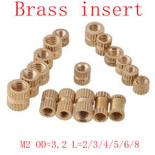 100pcs M2*2/3/4/5/6/8  od=3.2 M2  Brass insert nut Injection Molding Brass Knurled Thread Inserts Nuts 2024 - buy cheap