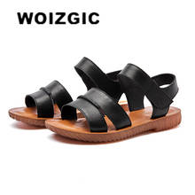 Dongnanfeng sandálias femininas de couro legítimo, sapatos para mulheres, sandálias planas e legais de verão, gancho de praia, tamanhos 35-41 2024 - compre barato