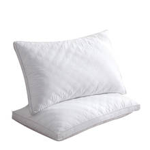 Однотонные подушки для здоровья для сна, постельное белье для дома и гостиницы, подушка из чистого хлопка с вареными перьями, Бархатная подушка для шеи 2024 - купить недорого