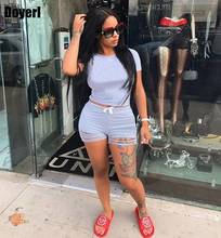Women Two Piece Outfits 2022 Summer Clothes for Women Matching Sets Crop Top and Biker Shorts Suit Casual 2 Piece Tracksuit Set 2024 - buy cheap