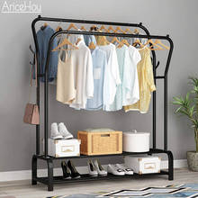 Coat Rack Garment Rack Free-standing Clothes Hanger with Top Rod Clothes Shelves Storage Wardrobe Hanger Floor Cloth Drying Rack 2024 - buy cheap
