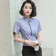 Korean Fashion Chiffon Women Blouses Short Sleeve Office Lady Shirt and Blouse Womens Tops and Blouses Loose 2024 - buy cheap