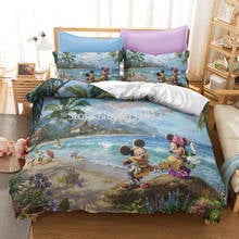 Disney mickey minnie mouse beleza e a besta jogo de cama colcha capa edredão para crianças decoração do quarto linenssingle tamanho 2024 - compre barato