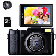 Câmera de vídeo profissional de 24mp, zoom 4x, tela giratória, full hd, 1080p, antivibração, slr, foto com lentes de amplo alcance e cartão de 32gb 2024 - compre barato