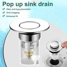 Bathroom Sink Drain Stopper Pop Up Basin Drain Filter Anti-Clogging Hair Stopper Sink Strainer Prevent Odor Bug For Sink Bathtub