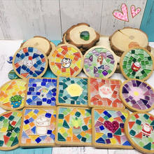 1 set Glass mosaic stone tile handmade Bamboo coaster material DIY Crafts Supplier Mosaic Making Children puzzle mosaic 2024 - buy cheap