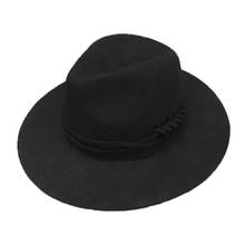 Winter Fedora Hats For Woman Men Flet Hat Vintage Wide Brim Panama Cap Lady Black Hollow Out Chapeu Trilby Hat 2024 - buy cheap