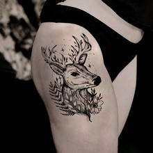 Водостойкие временные тату наклейки олень лист цветок звезда тотем тату наклейки флэш-тату поддельные татуировки большой размер для женщин и мужчин 2024 - купить недорого