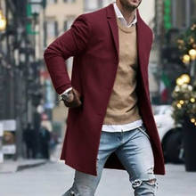 Jaqueta masculina sobretudo de algodão, casaco longo casual slim para homens, outono e inverno com frete grátis 2024 - compre barato
