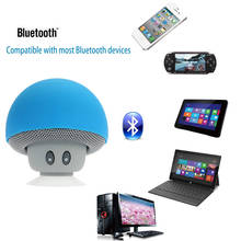 Caja de sonido Bluetooth con cabeza de seta pequeña de dibujos animados, altavoz de escritorio con ventosa de goma de silicona, soporte portátil para teléfono móvil 2024 - compra barato