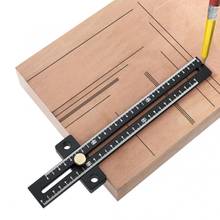 180mm t-tipo scribing régua escala preto liga de alumínio carpintaria ferramenta de marcação ferramentas de carpintaria 2024 - compre barato