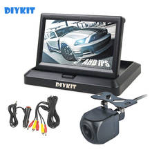 DIYKIT-Monitor plegable para coche, 5 ", AHD, IPS, 1024x600, 1920x1080, HD, 170 grados, visión nocturna, cámara de marcha atrás 2024 - compra barato