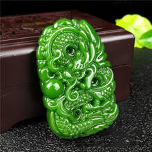 Colgante de Jade verde chino Natural tallado a mano para hombre y mujer, colgante de dragón del zodiaco, joyería de Boutique, collar, regalo Popular 2024 - compra barato