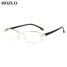 New2020 Azul Bloqueando a Luz Sem Aro Óculos de Leitura Lupa para Mulheres Homens Computador Óculos Para Presbiopia para vista 0,+ 1.0 ~ + 4.0 2024 - compre barato