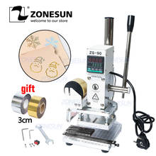 ZONESUN Press Machine Hot Foil Stamping Machine for leather Wood Paper Branding Custom Logo Marking Embossing press trainer 2024 - buy cheap