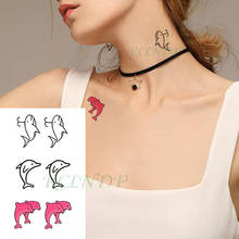 Waterproof Temporary Tattoo Sticker pink whale animal Tatto Flash Tatoo Fake Tattoos Hand Leg Arm for Kids Men Women child 2024 - buy cheap