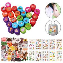 10 Sheet Tattoo Stickers + 50 Sheet PVC Stickers + 26PCS Stamps for Birthday Festival Animal Theme Party Favors Supplies 2024 - buy cheap