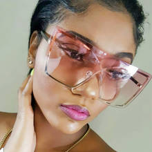Italian Luxury Gradient Sunglasses Women 2022 Trendy Brand One Piece Sun Glasses Rimless Oversized Frame Female Shades UV400 2024 - buy cheap