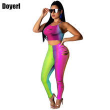Tie Dye Print Sexy 2 Piece Set Women Club Outfits Crop Top and Pants Bodycon Casual Sets Summer Two Piece Set Tracksuit Women 2024 - buy cheap